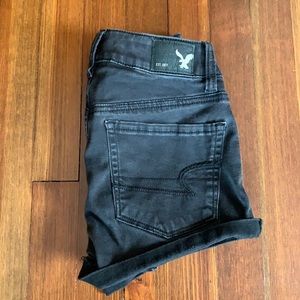 American Eagle Outfitters black denim shorts